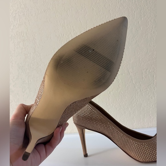 Rose Gold Nude Strass Pumps - New w/out Box Size 8.5 wide - Picture 4 of 4